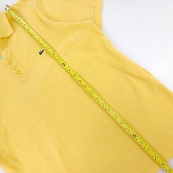 LACOSTE Short Sleeve Pique Cotton Polo Shirt Classic Old Money Preppy Yellow 2X - Picture 7 of 10